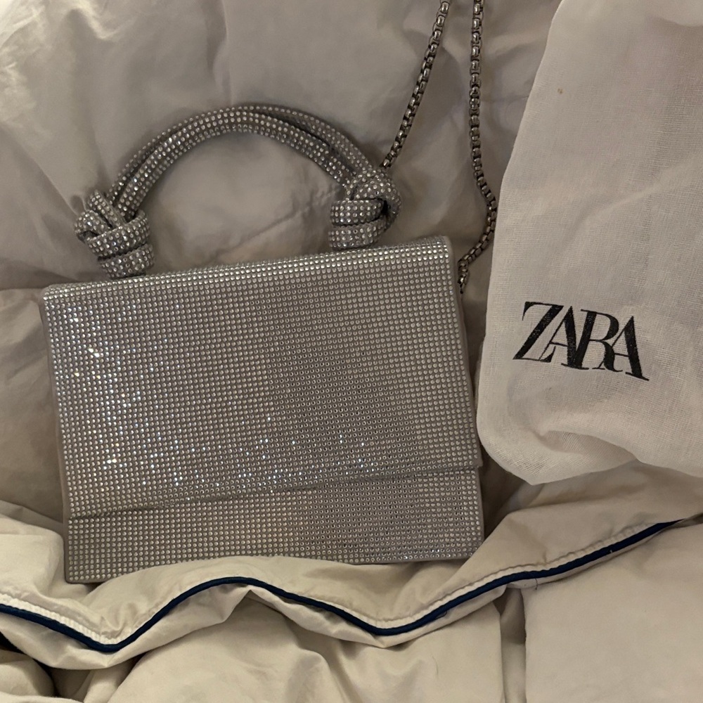Zara Sparkling Silver Mini Bag